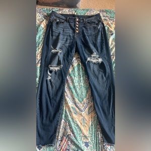 Judy Blue Hotel California Rose Gold Button Fly Cuffed Skinny Jeans Size 20W